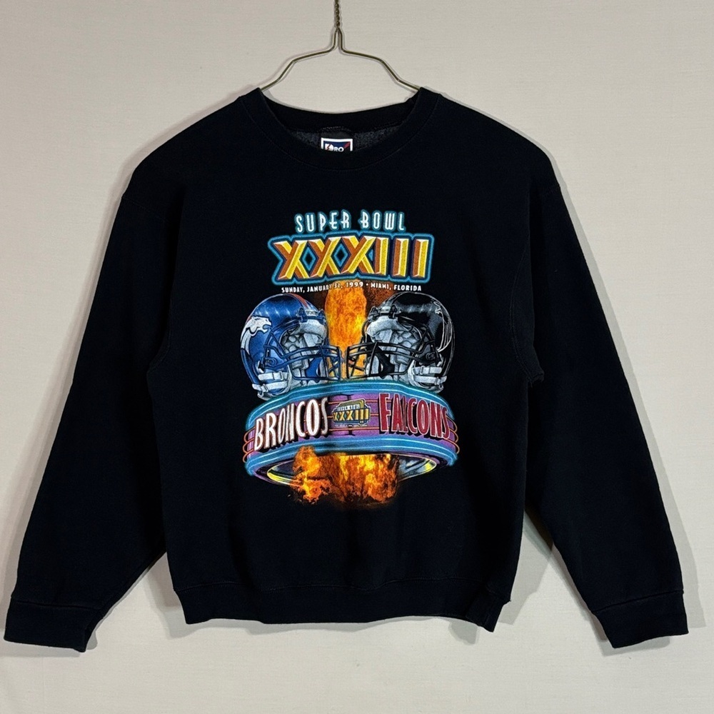 VTG 1999 Pro Player Super Bowl XXXIII Broncos Falcons Sweatshirt M